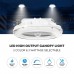 LED Round Parking Garage Canopy Lights, 45W/60W/80W Selectable Wattage, 3 CCT Tunable 3000K/4000K/5000K
