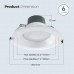 6 Inch LED Recessed Lighting, Power Selectable 22W/15W/10W