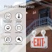 Wet Location Rated Combo Red Exit Sign With Emergency Lights, 90-Minute Battery Power Back-Up, Dual Adjustable Head Lamps