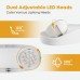 LED Emergency Light, Dual Adjustable Led Heads, Wet Location Rated Exit Lights With 90-Minute Battery Backup, 