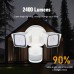  LED Security Lights, 24W Motion Sensor Light, 2400LM Aluminum Motion Sensor Flood Lights, 5000K, CRI>80